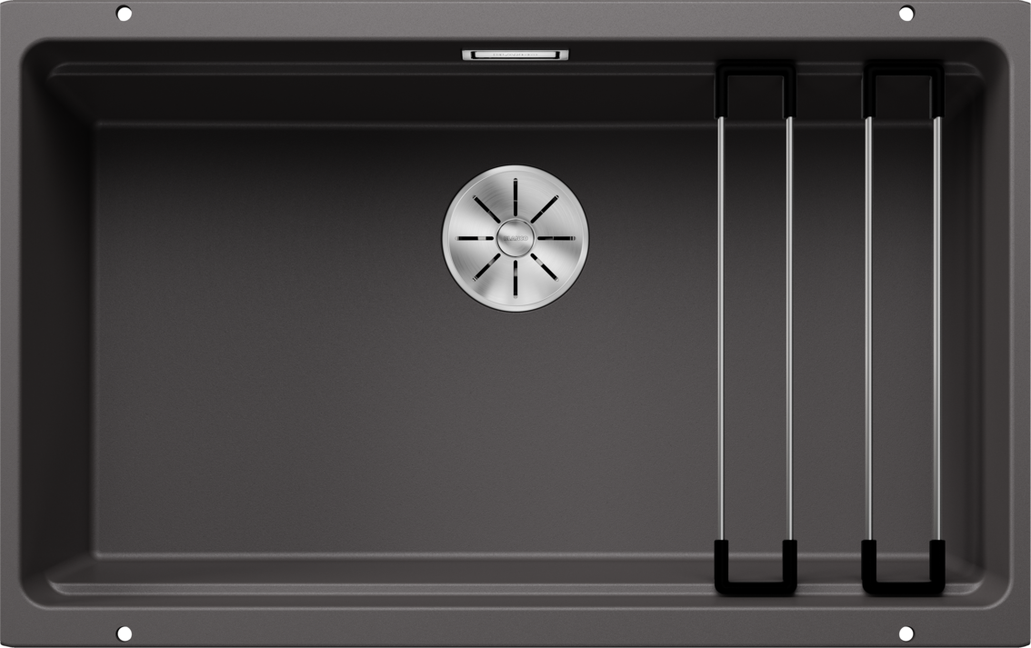 Chiuveta de bucatarie Etagon 525168, silgranit Gri Piatra, 730 x 460 mm, Blanco